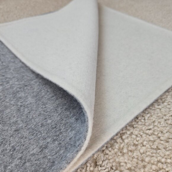 NWOT Reversible Wool Scarf Minimalist Modern Grey & Cream - Picture 7 of 16